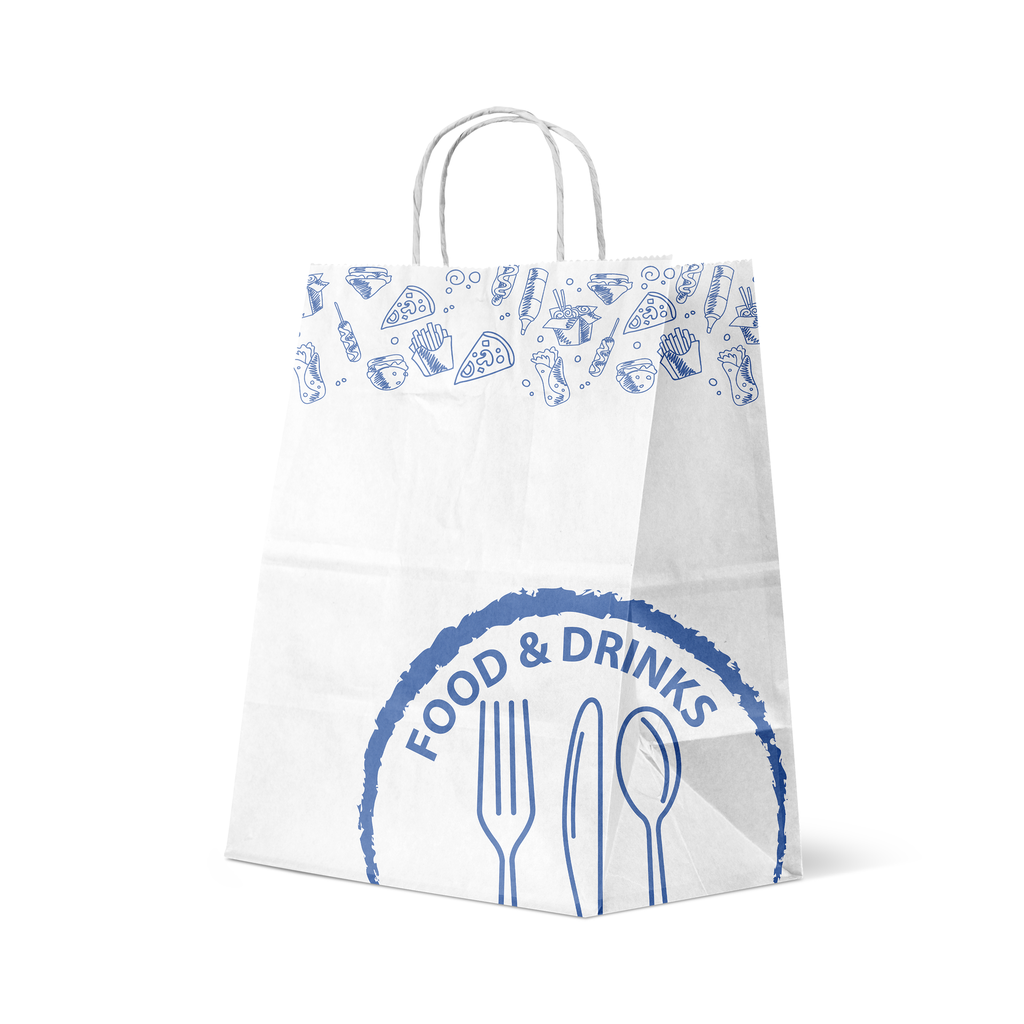 Sac à poignées Fast Food ( 32*18*32) (CARTON DE 200 SACS)